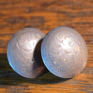 Vintage BIRKS sterling silver round domed earrings (large)